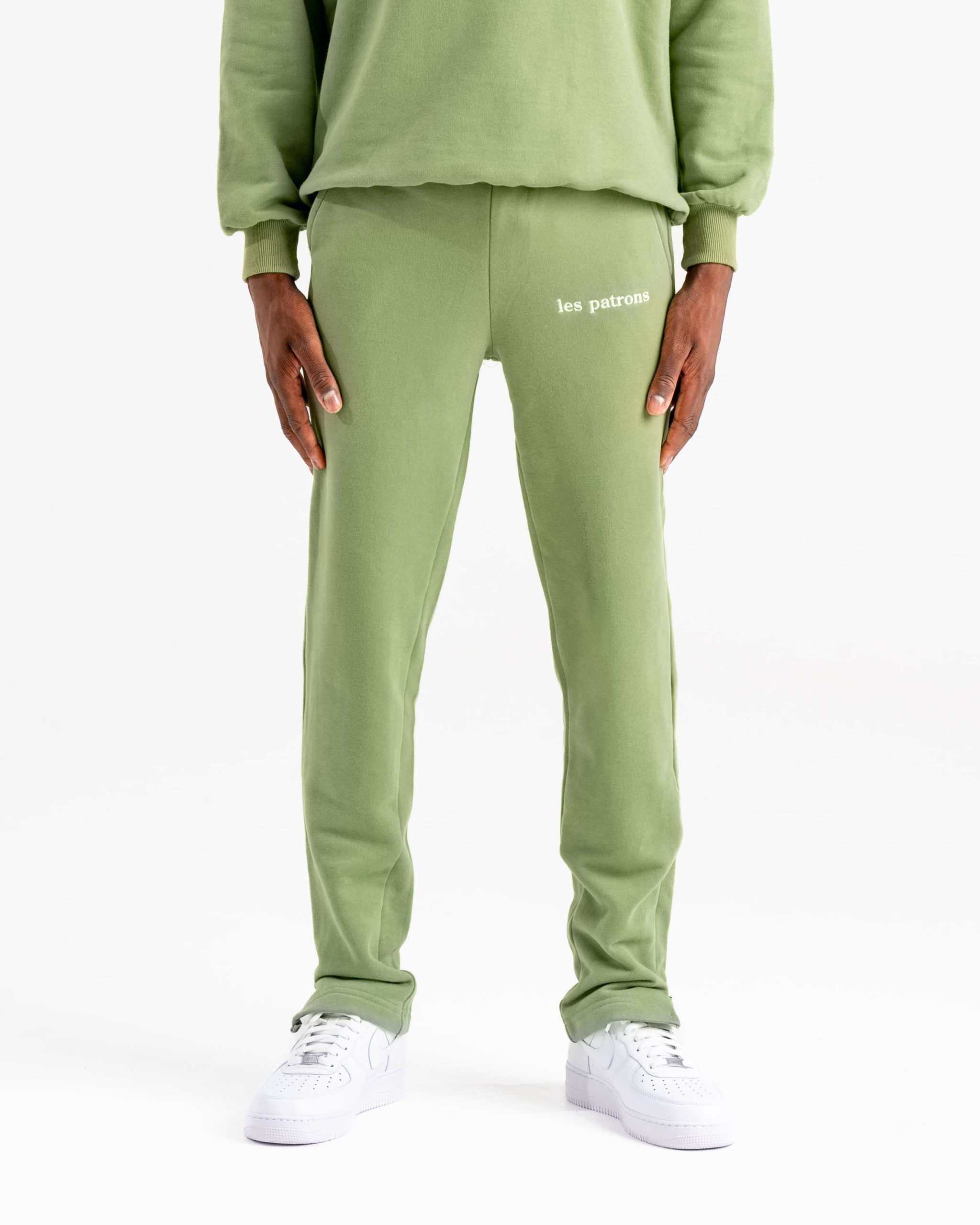 Les patrons luxury streetwear green sweatsuit 4