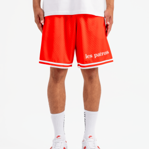 Les patrons luxury streetwear red double mesh basketball shorts