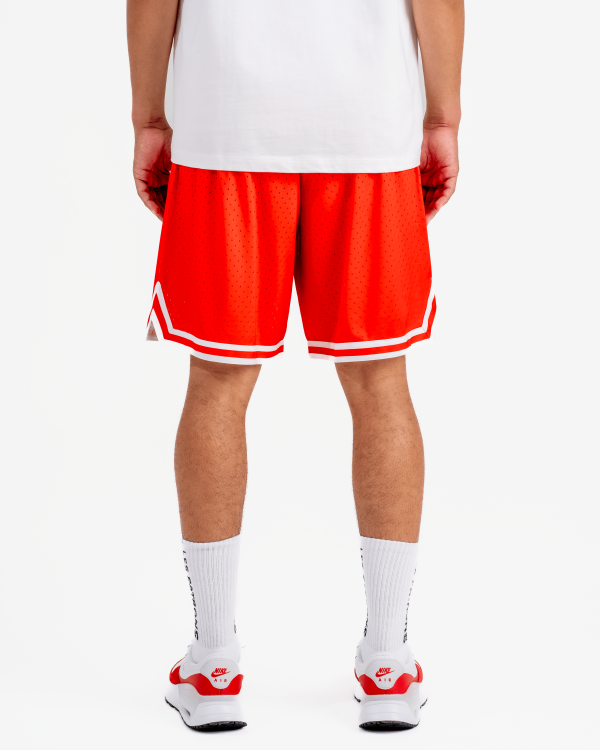 Les patrons luxury streetwear red double mesh basketball shorts