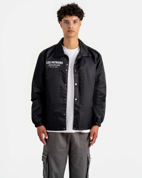 les patrons luxury streetwear black coach jacket