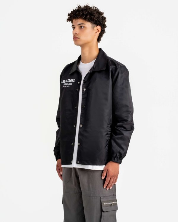 les patrons luxury streetwear black coach jacket