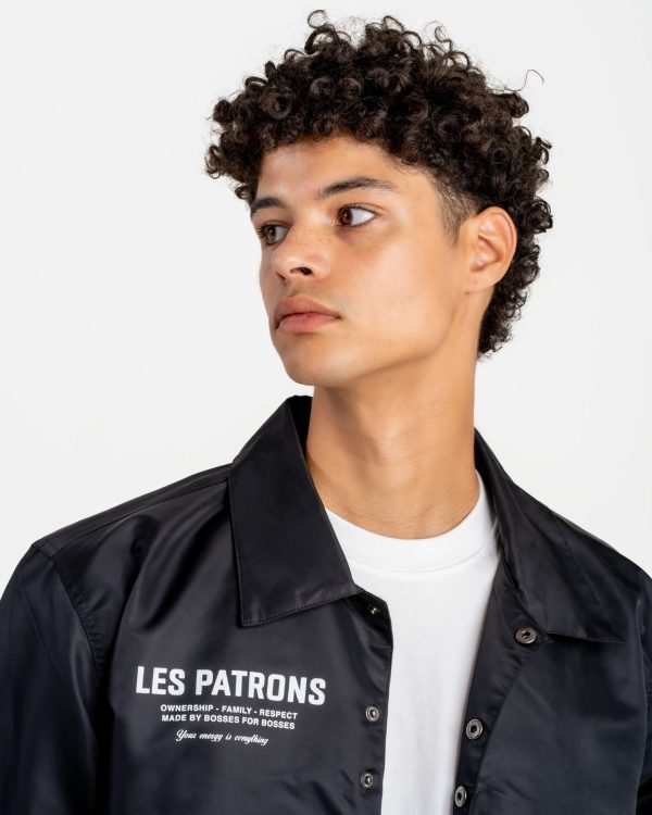 les patrons luxury streetwear black coach jacket