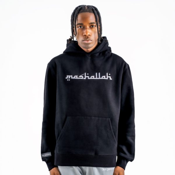 les patrons luxury streetwear black mashallah hoodie