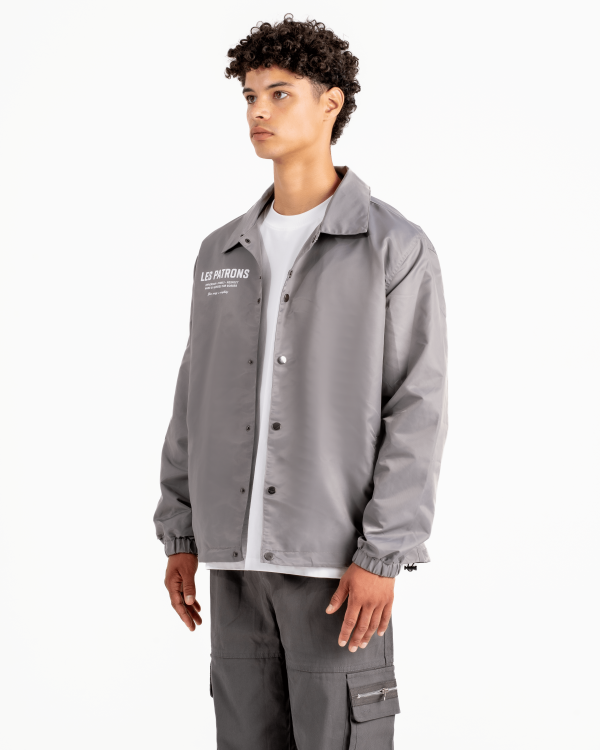 les patrons luxury streetwear grey coach jacket