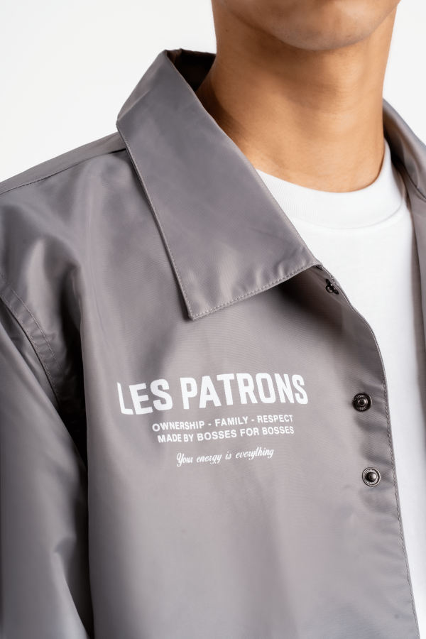 les patrons luxury streetwear grey coach jacket