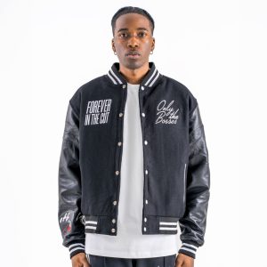 les patrons luxury streetwear no friends just family varsity jacket