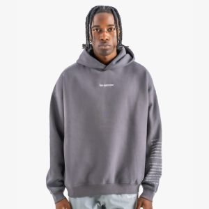 les patrons luxury streetwear oversized charcoal hoodie